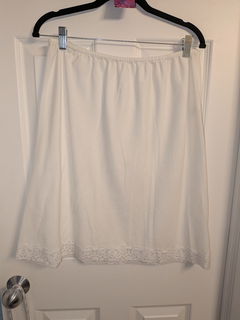 Vintage Sears White Lace-Trim Polycotton Slip Skirt